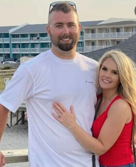 Corey Simms with his wife Miranda Patterson